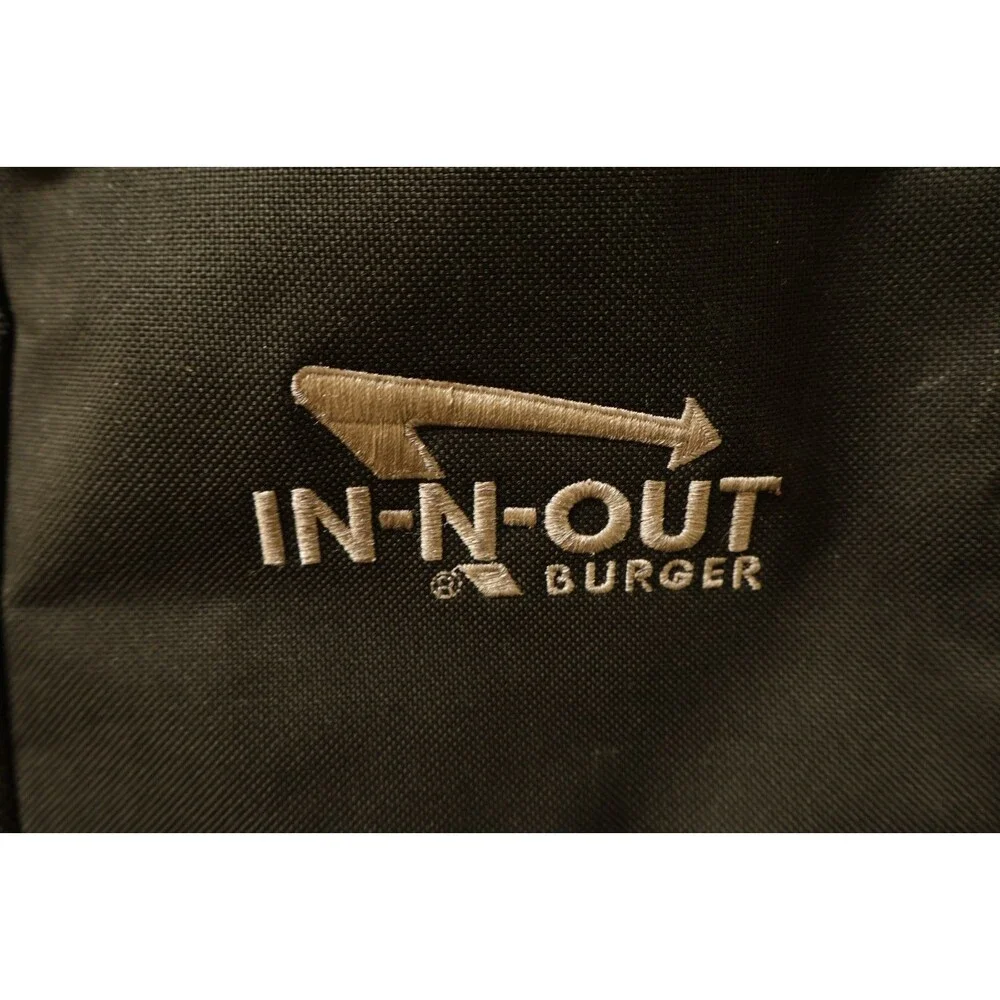 In-N-Out Burger Exclusive Embroidered Black Backpack Multi Pocket Utility Rare